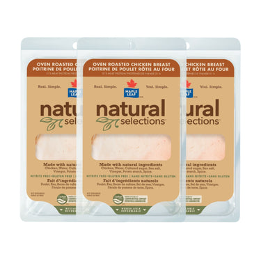 Image of Maple Leaf Natural Selections Sliced Oven Roasted Chicken Breast - 3 x 300 Grams